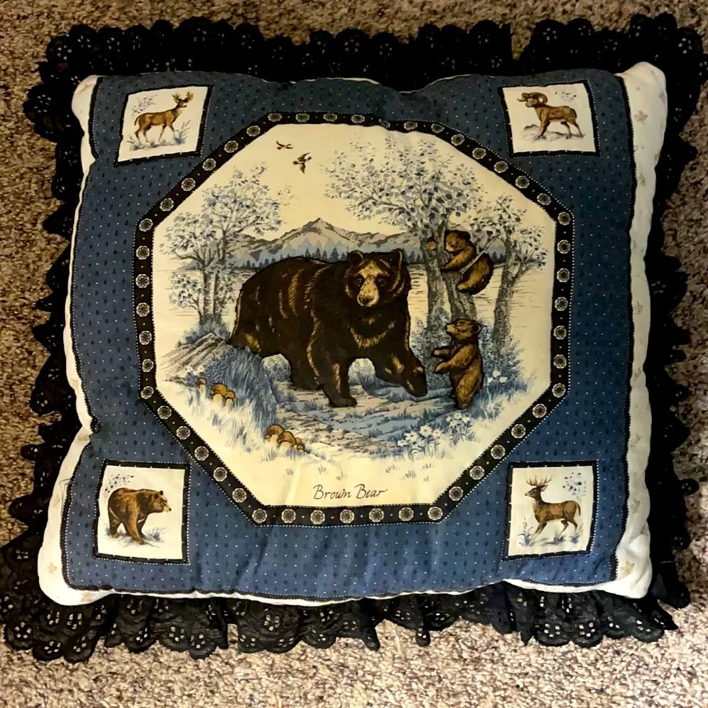 Rustic/Deer/Bear/Pillows-18”x17”(2)